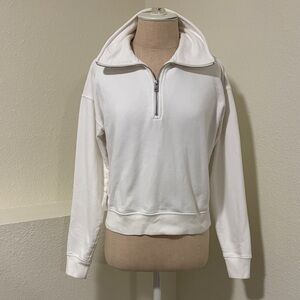 Babaton White Half-Zip Sweatshirt